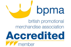Logo of the British Promotional Merchandise Association with 'Accredited member' text | Blank Keyrings