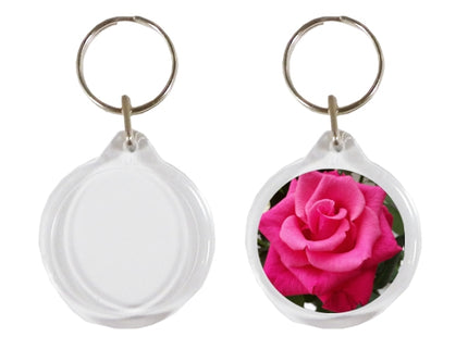 I1 Orb 33mm round acrylic keyrings for logos | Blank Keyrings