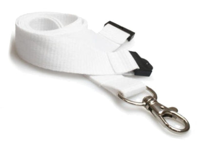 20mm Flat Polyester Lanyard white