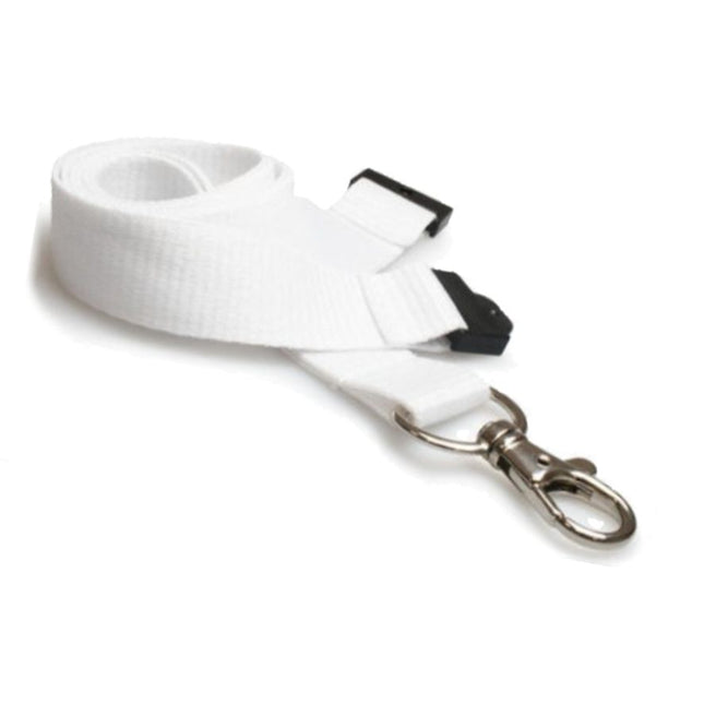 20mm Flat Polyester Lanyard white