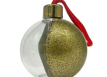 Gold glitter Christmas photo bauble