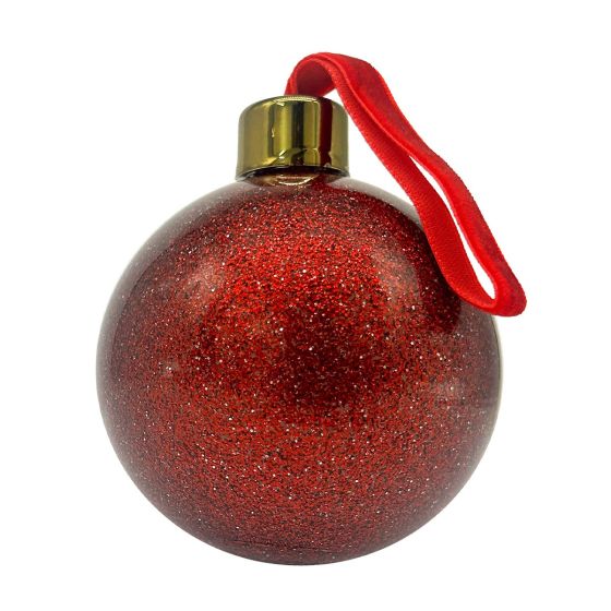 Red glitter Christmas photo bauble, view 2