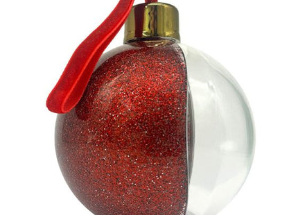 Red glitter Christmas photo bauble, view 3