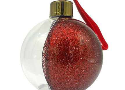 Red glitter Christmas photo bauble, view 4