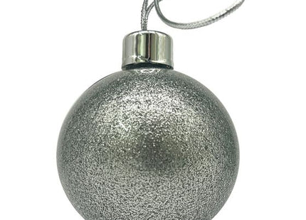 Silver glitter Christmas photo bauble, view 2