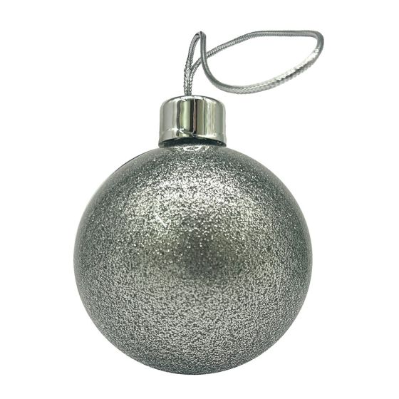 Silver glitter Christmas photo bauble, view 2