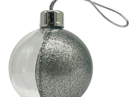 Silver glitter Christmas photo bauble, view 3